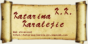 Katarina Karalejić vizit kartica